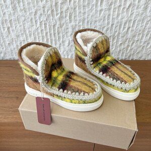 Mou Yellow-Brown Colorway Eskimo Series Snow Boots